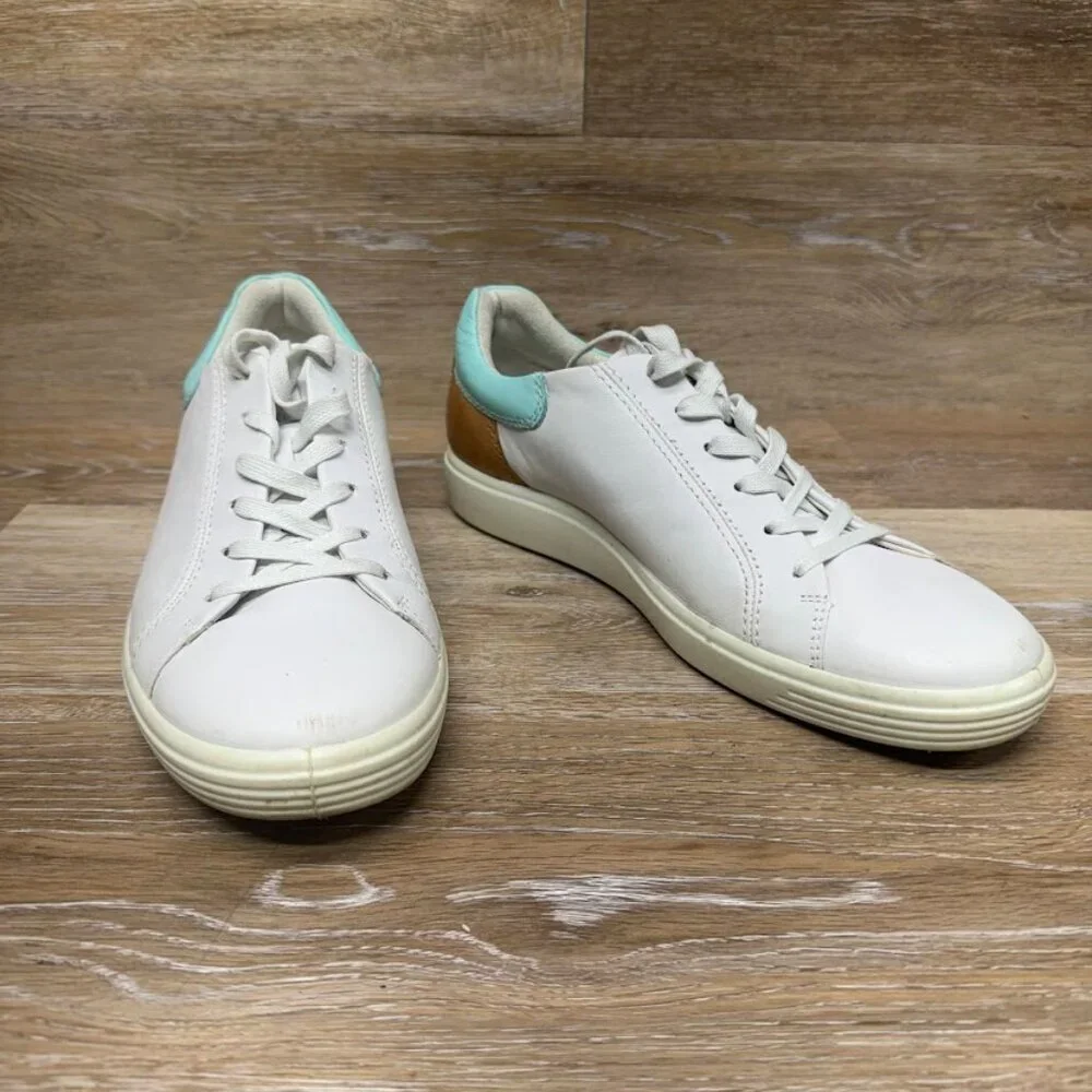 Ecco Soft 7 Street White Leather Sneaker Women's Size EU 41